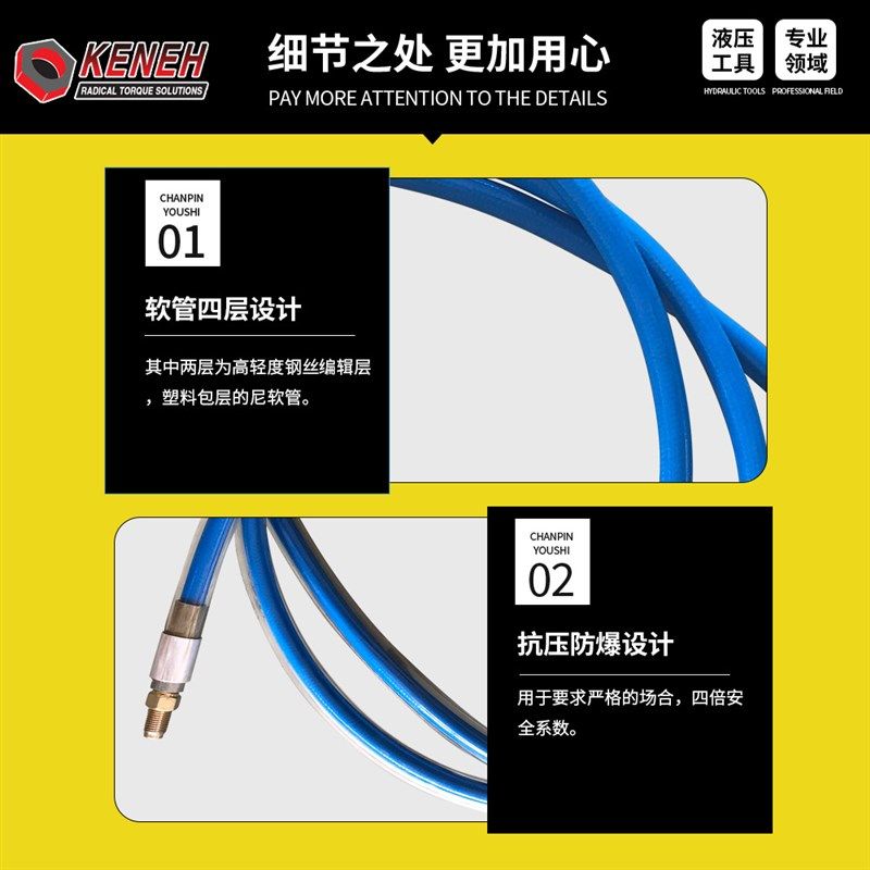 双联液压软管高低压胶管大口径高低压排水胶管超高压油管0~400MPA