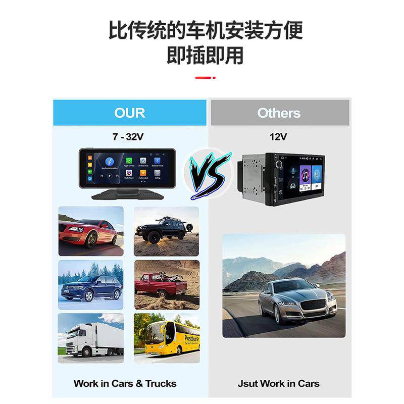 6.86 寸导航仪跨境智能车载互联娱乐设备汽车行车记录仪无线