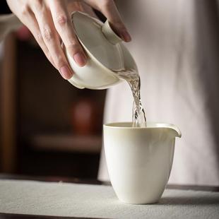 复古青灰釉二才盖碗茶杯陶瓷家用手抓不烫手宽口小号茶碗茶杯 中式