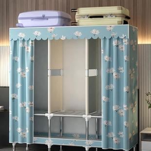 布衣柜钢管结实耐用出租房屋衣橱柜子经济型 简易衣柜家用卧室组装