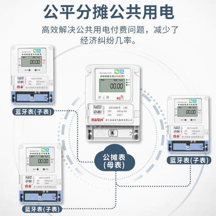 智能远程电表4G单相预付费公摊表家用出租房公寓楼手机扫码公用表