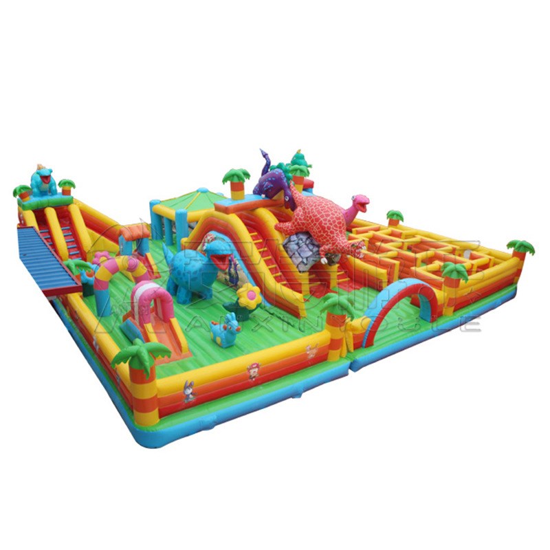 室外充气蹦蹦床广场大型充气城堡恐龙乐园儿童滑滑梯户外迷宫城堡