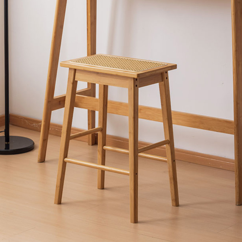藤编高脚凳家用高凳高板凳实木厨房凳高凳子餐凳酒吧椅岛台吧台凳
