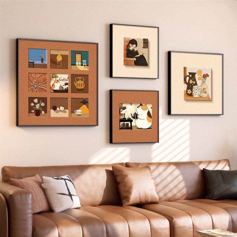 优选中古风美拉德卡通客厅装饰画 画沙发背景墙挂画 画法式小众饭,家居饰品,现代装饰画,淘宝优惠券,粉丝福利购,淘宝优惠卷