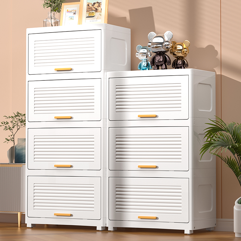 翻盖式收纳柜家用客厅置物柜多层夹缝柜储物柜子卧室床头柜零食柜