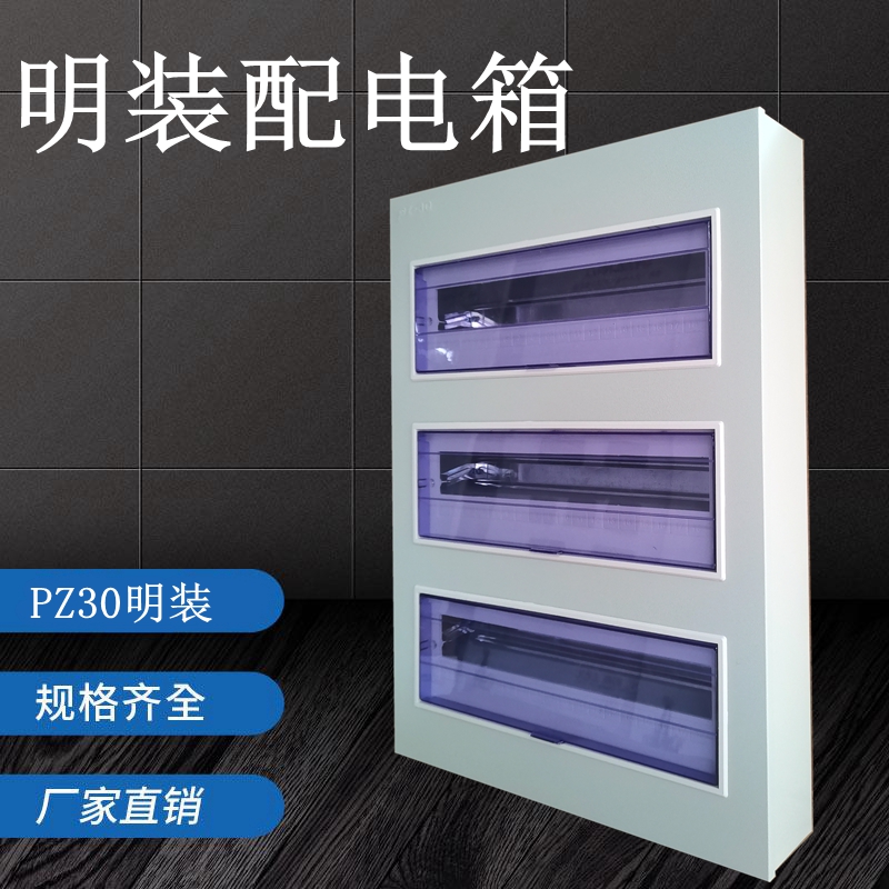 优选明装双排配电箱24/30/36/40/54回路大型两排布线箱空开漏保电