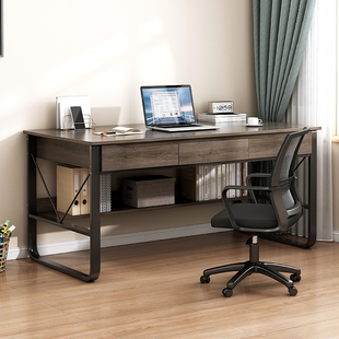家用书桌学生学习桌办公桌简易带抽屉桌子出租屋工作台 电脑桌台式