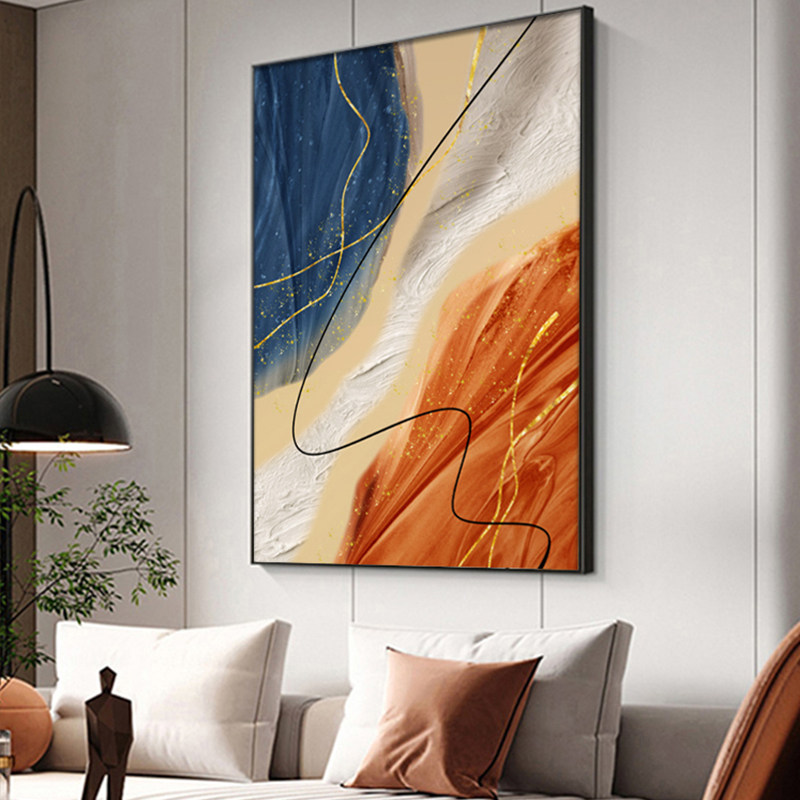 优选2024新款客厅沙发背景墙橙色装饰画抽象挂画现代抽象肌理落地,家居饰品,现代装饰画,淘宝优惠券,粉丝福利购,淘宝优惠卷