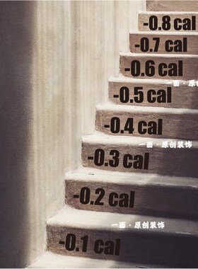 优选-0.1cal卡路里楼黑色梯贴纸健身房创意楼梯墙面装饰墙贴纸