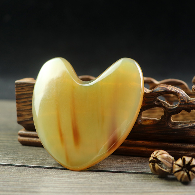 优选天然白牦水牛角面部眼部脸部刮痧板点穴棒美容提拉刮脸拨筋棒