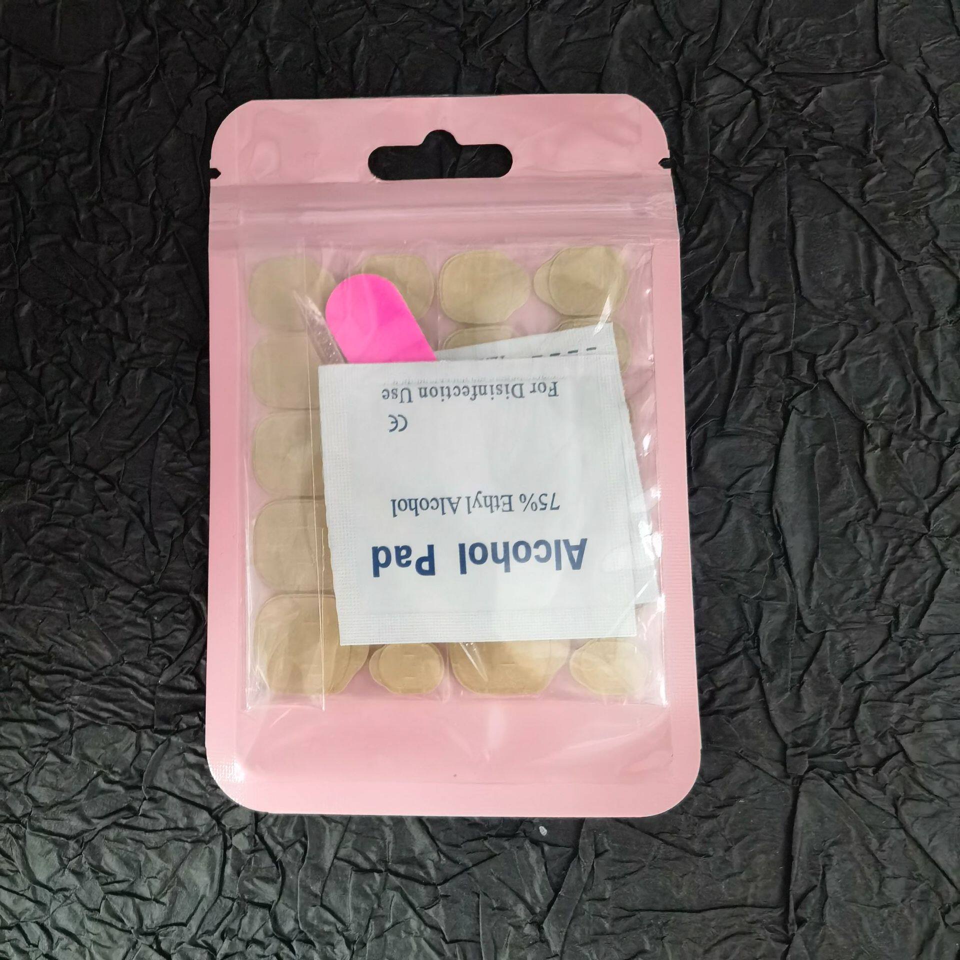 双面加强版牛皮纸果冻胶美甲纯手工穿戴甲工具包粉色包装