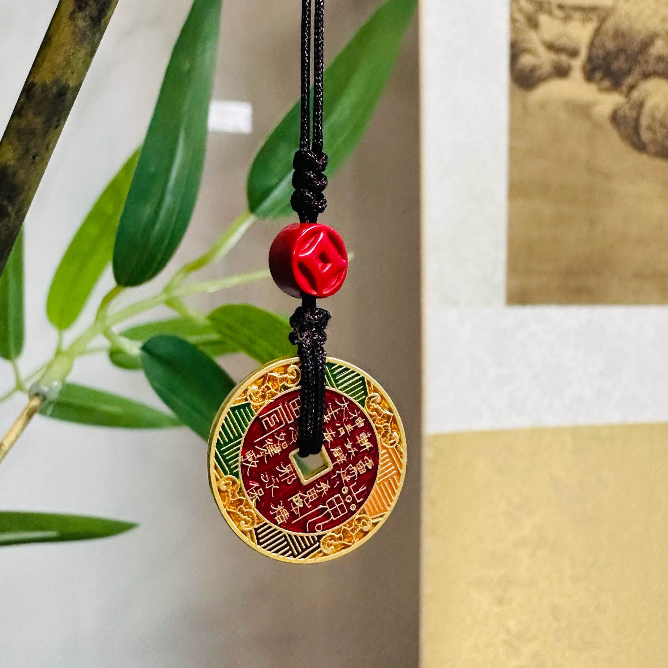 五彩山鬼花钱挂件新品