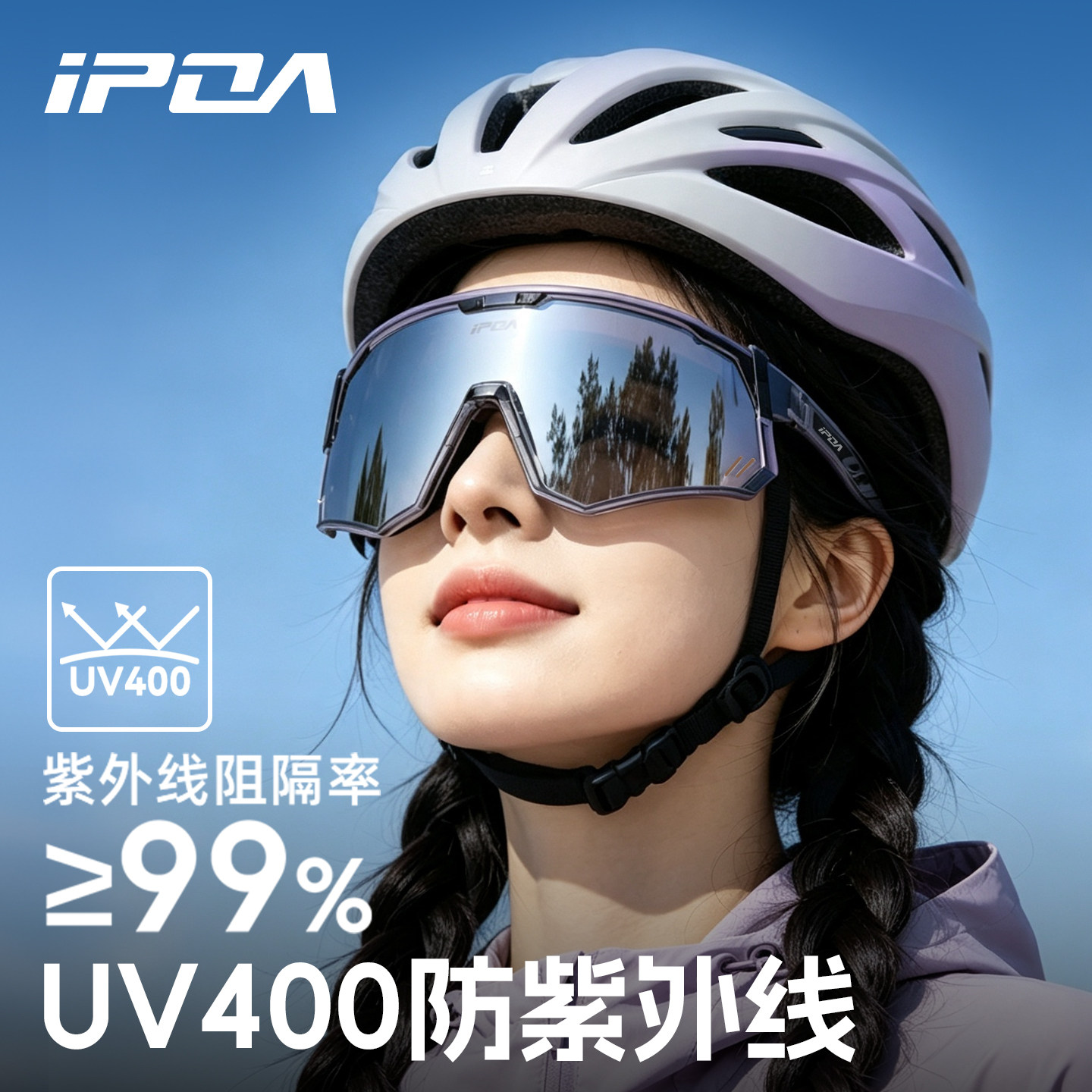 IPOA骑行变色眼镜框防风紫外线运动登山男户外日夜两用跑步风镜女