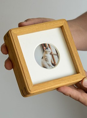 优选洗照片做成相框8寸10寸实木画框摆台高级感6寸A4黑胡桃相片框