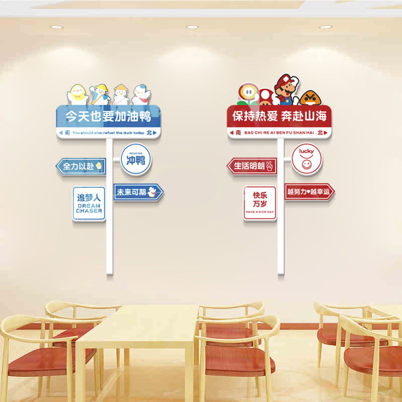 优选学校环创教室我在这等你班级墙面装饰立体指示墙贴培训机构走