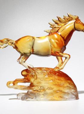 琉璃马工艺品摆件客厅办公室装饰品送老板领导男实用高端生日礼物