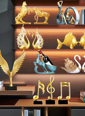 客厅摆件高端大气上档次家居房间轻奢高档电视柜酒柜装饰品红酒架