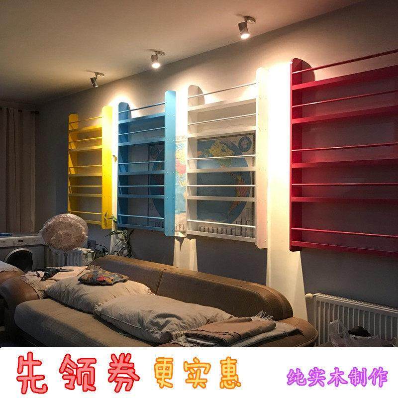 定制简易儿童实木挂墙书架绘本展示壁挂书架儿童房间装饰收纳书架,住宅家具,书架,淘宝优惠券,粉丝福利购,淘宝优惠卷