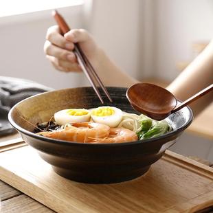 复古陶瓷日式 桔梗家 大面碗沙拉碗菜碗大汤碗创意家用餐厅拉面碗