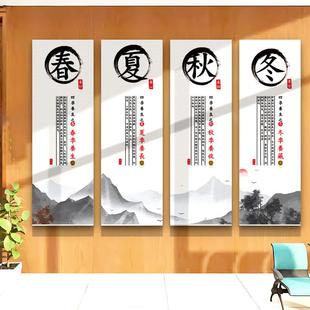 养生馆装饰画美容院春夏秋冬四季养生挂画中医馆文化墙贴宣传海报