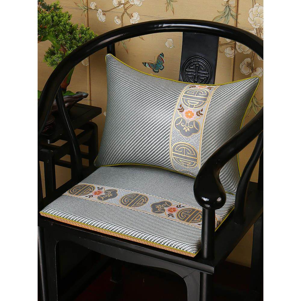 新中式餐椅冰丝椅子垫子透气屁垫凳子凉席椅垫凉垫久坐坐垫办公室,居家布艺,椅垫,淘宝优惠券,粉丝福利购,淘宝优惠卷