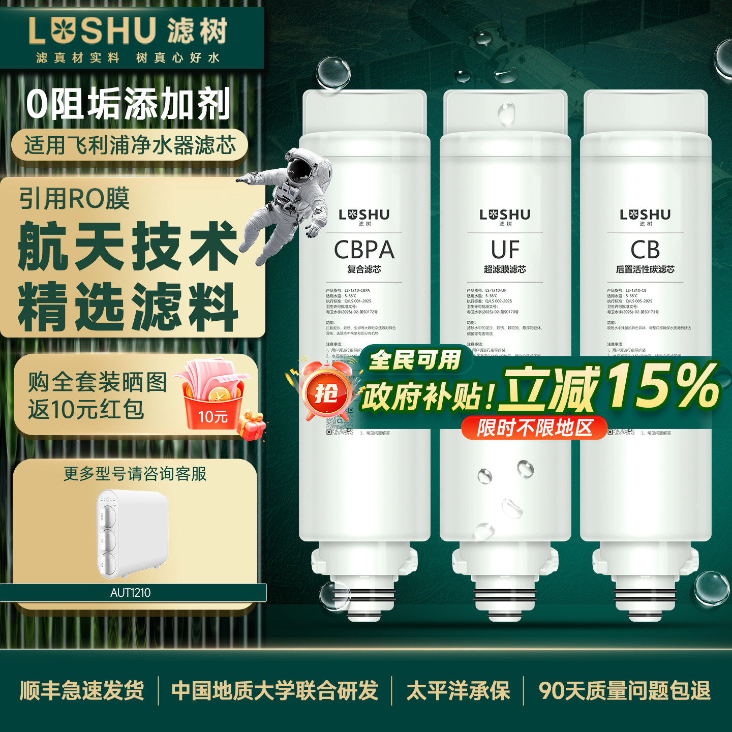 滤树适用小米净水器滤芯/安吉尔/飞利浦各系列型号净水器滤芯