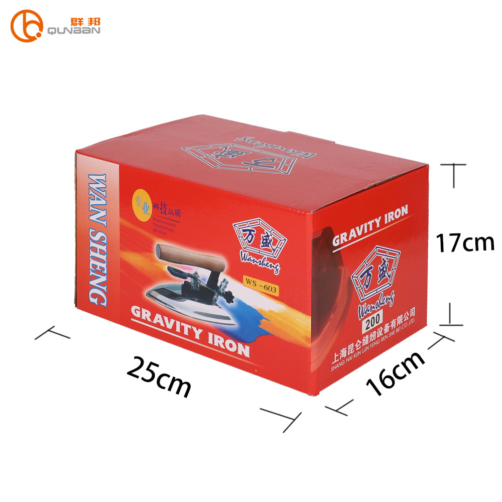 万盛200工业全蒸汽E型按压式小熨斗 服装厂锅炉不锈钢11孔窄熨斗