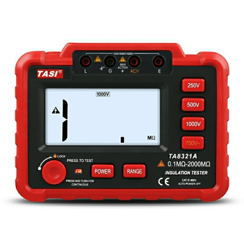 特安斯数字摇表TA8321A电子兆欧表数显绝缘电阻仪1000V/2500V