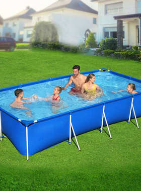 Bestway56405加厚夹网支架游泳池大型儿童泳池戏水池户外养鱼池