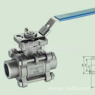手动三片式 手动3PC卫生级焊接3ADINISO304不锈钢球阀 焊接球阀