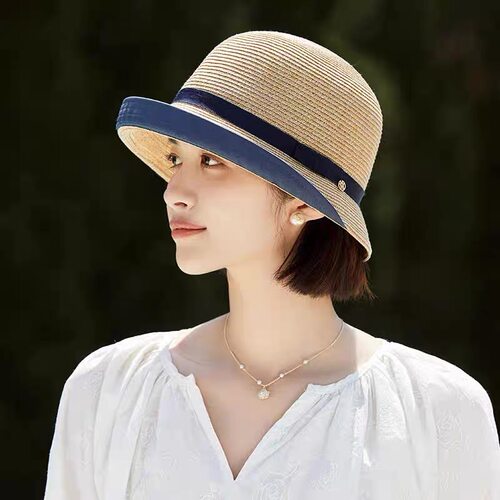 日式草帽女夏天遮阳凉卷檐