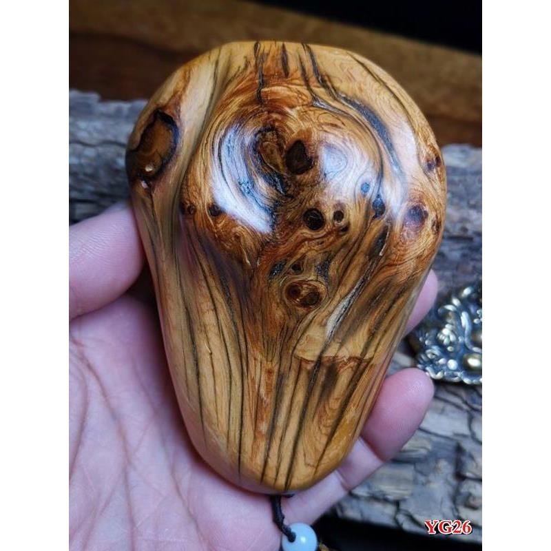 千年太行崖柏陈化满瘤疤虎皮纹闻香随型手把件原木木雕把玩摆件