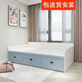 定制多功能榻榻米床收纳箱高箱沙发床1.2m1.5米单人床地台床小户