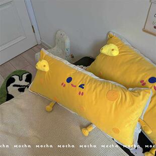 芝士靠枕床头夹腿躺床上靠垫宿舍学生单人抱枕长条靠背可拆洗枕头