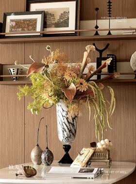 妖及 中古风彷真花花器摆件【垂柳】样板间客厅餐桌桌面软装摆件