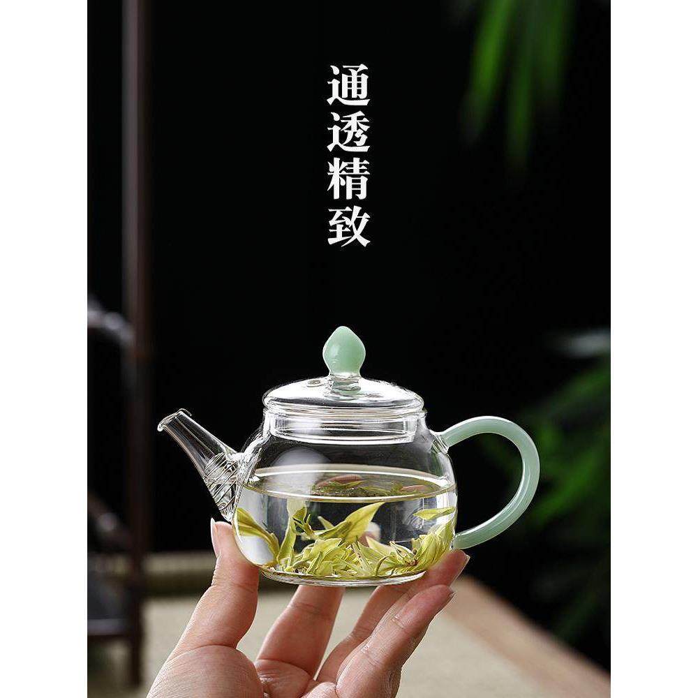 耐热小号玻璃茶壶泡茶家用小壶个人煮茶喝茶茶水壶迷你单简约茶具