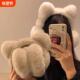 CICARLON可爱猫耳朵白色毛绒耳罩女冬季 毛茸茸耳暖护防风保暖加厚