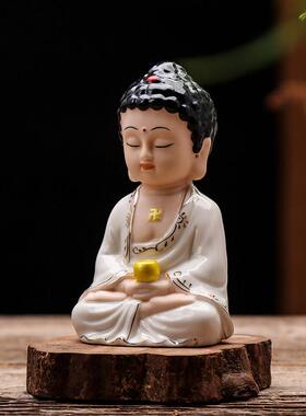 精品手工陶瓷如来佛像平安佛中式玄关风水工艺礼品摆饰禅意摆件汽