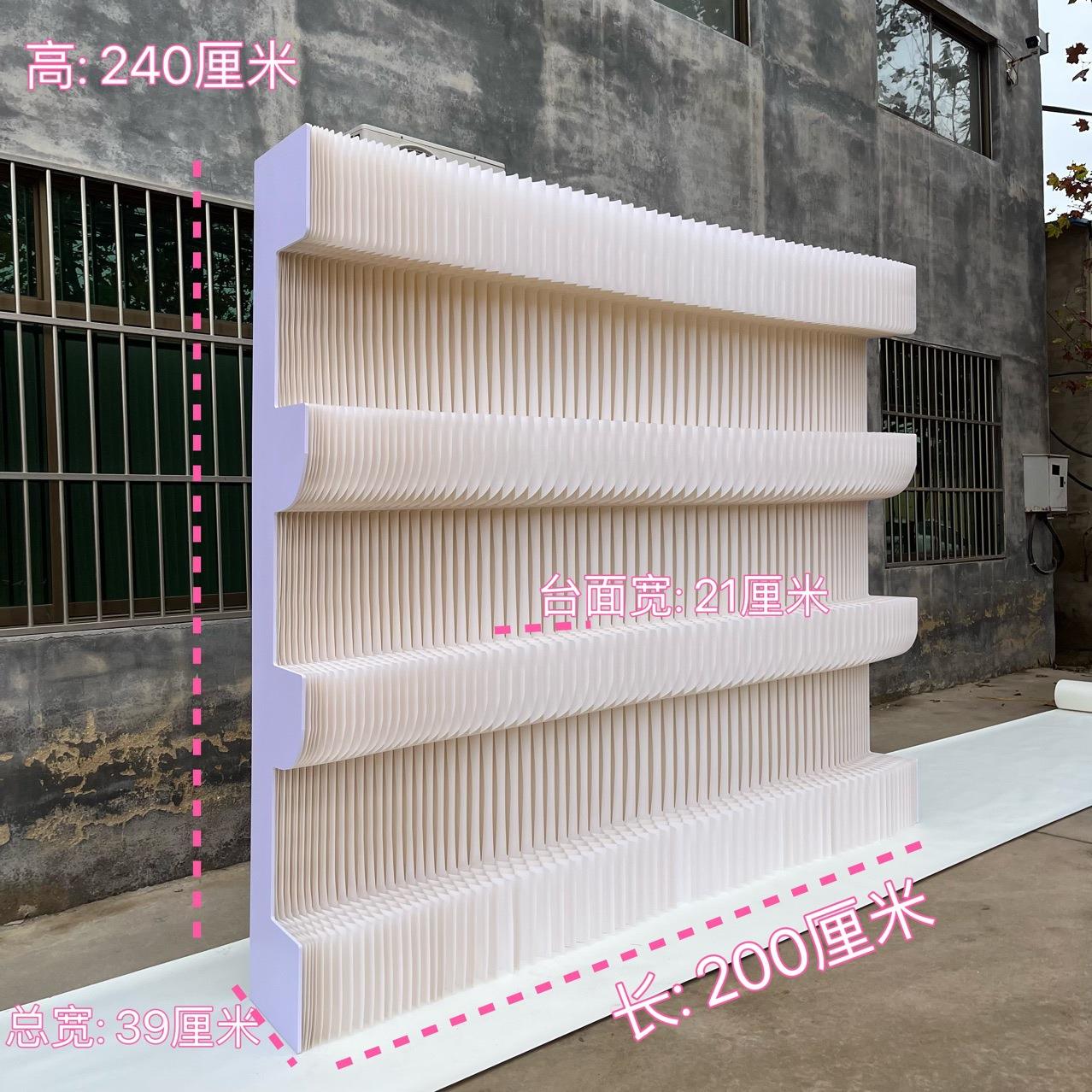 拉伸货架展台纸墙折叠隔断屏风办公室挡板展会展架直播间背景墙