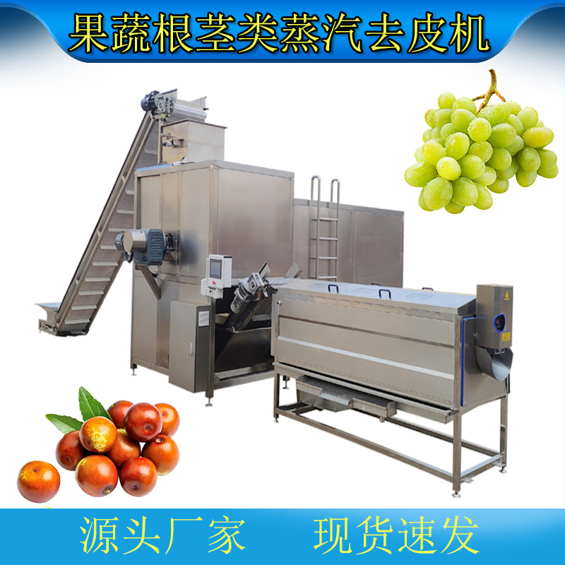 全自动时产8吨土豆蒸汽去皮机  黄桃葡萄罐头 高温蒸汽脱皮机