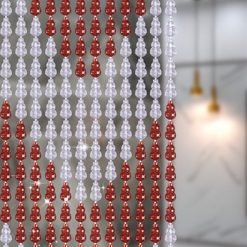 家用防蚊珠帘免打孔塑料挂帘葫芦门帘玄关装饰Q夏季珠子水晶隔断