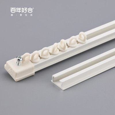 德裕超薄窗帘g轨道滑轮窗帘杆铝合金直轨滑轨顶装侧装静音导轨滑
