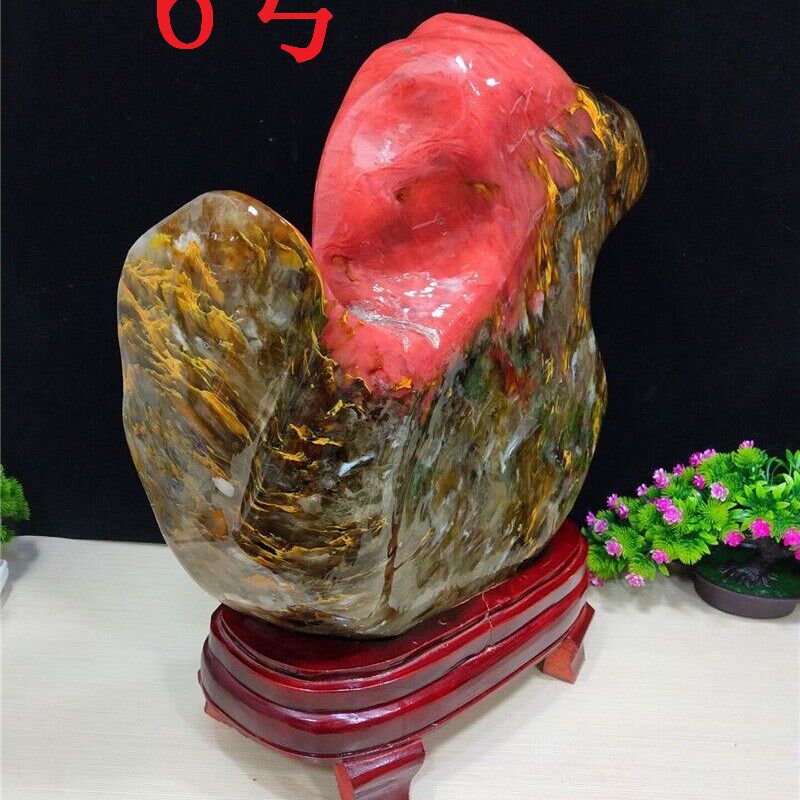 包邮巴西琉璃七彩水晶石头收藏鸡血石原石观赏石奇石W客厅桌面摆