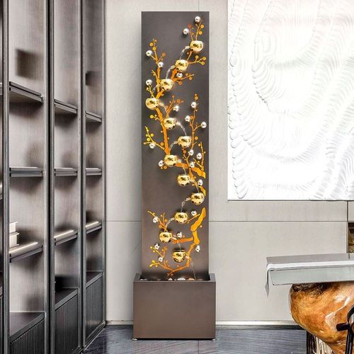 铁艺轻奢摆件大型落地流水客厅电视柜旁摆件喷泉装饰品.摆设工厂