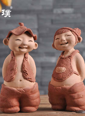 陶人泥塑手工艺术工艺品中国名z师马若特传统民俗泥陶制品摆件人