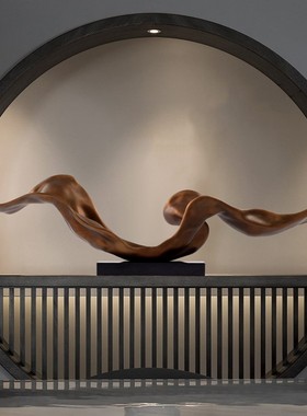 抽象酒店玄关雕塑摆件现代简约样板房间售楼处大堂U软装艺术装饰