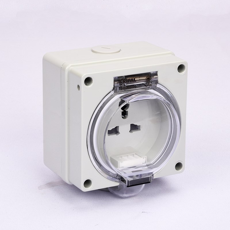 KRIPAL户外防水56UKO-DG防尘插座多功能三孔15A花园浴室插座IP66