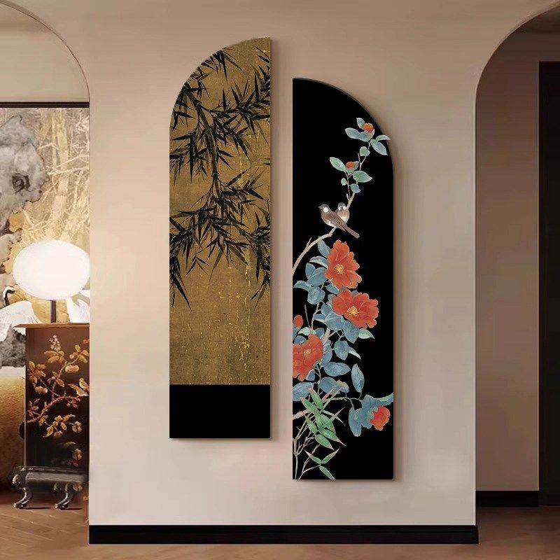 宋代美学入户玄关装饰画宋氏复古高级感中古风走廊过道Z新中式挂,家居饰品,现代装饰画,淘宝优惠券,粉丝福利购,淘宝优惠卷