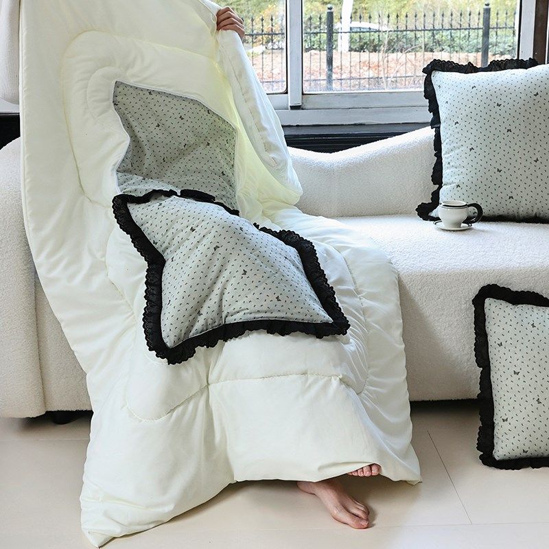 抱枕被子两用全棉花边办公室午睡毯子枕头L被二合-汽车载靠垫靠枕,居家布艺,抱枕被,淘宝优惠券,粉丝福利购,淘宝优惠卷