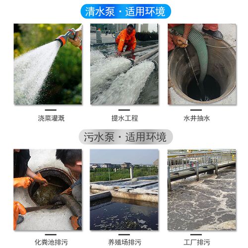 家用潜水泵2e20V农用灌溉大流量浇菜水井抽水机化粪池抽粪排污水